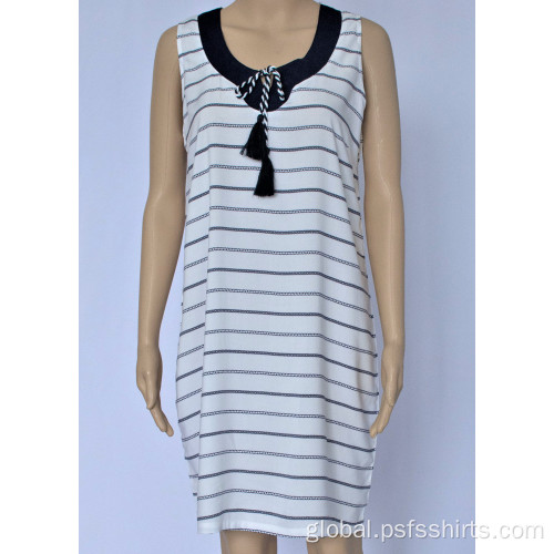 Striped Sleeveless Strapless Dress Women Striped Sleeveless Dress Supplier